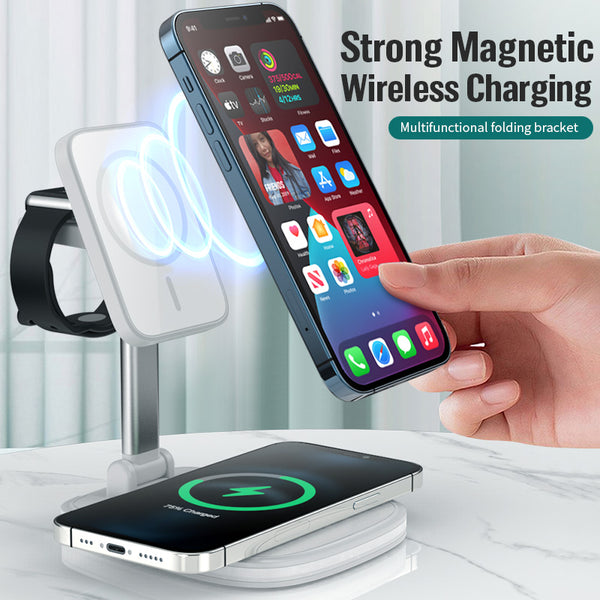 Poshewares™ 3-in-1 Magnetic Folding Wireless Charger