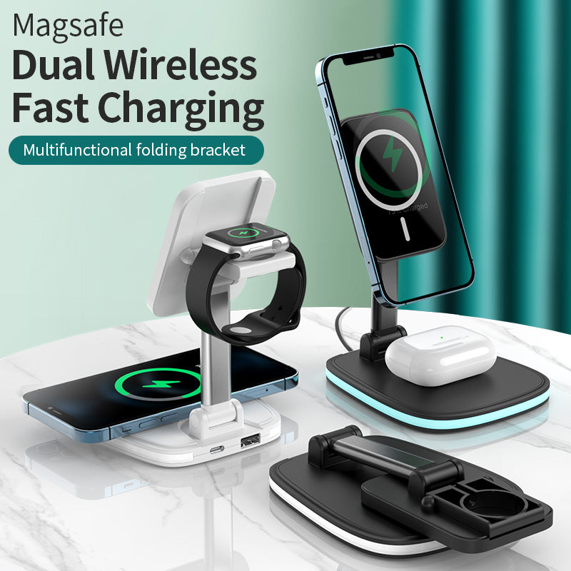 Poshewares™ 3-in-1 Magnetic Folding Wireless Charger